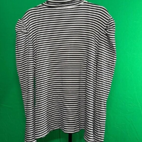 NWT Veronica Beard Cedar Turtleneck with Puffed shoulder Black White Size 3XL - Picture 7 of 7